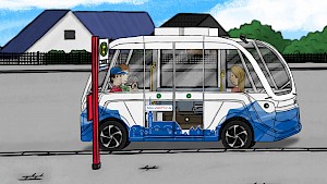 Zeichnung des BusShuttles im Projekt TaBuLa