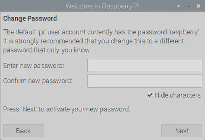 Screenshot: Festlegen des neuen Passworts