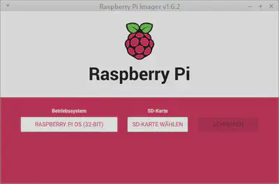 Screenshot: Hauptansicht des Raspberry Pi Imagers