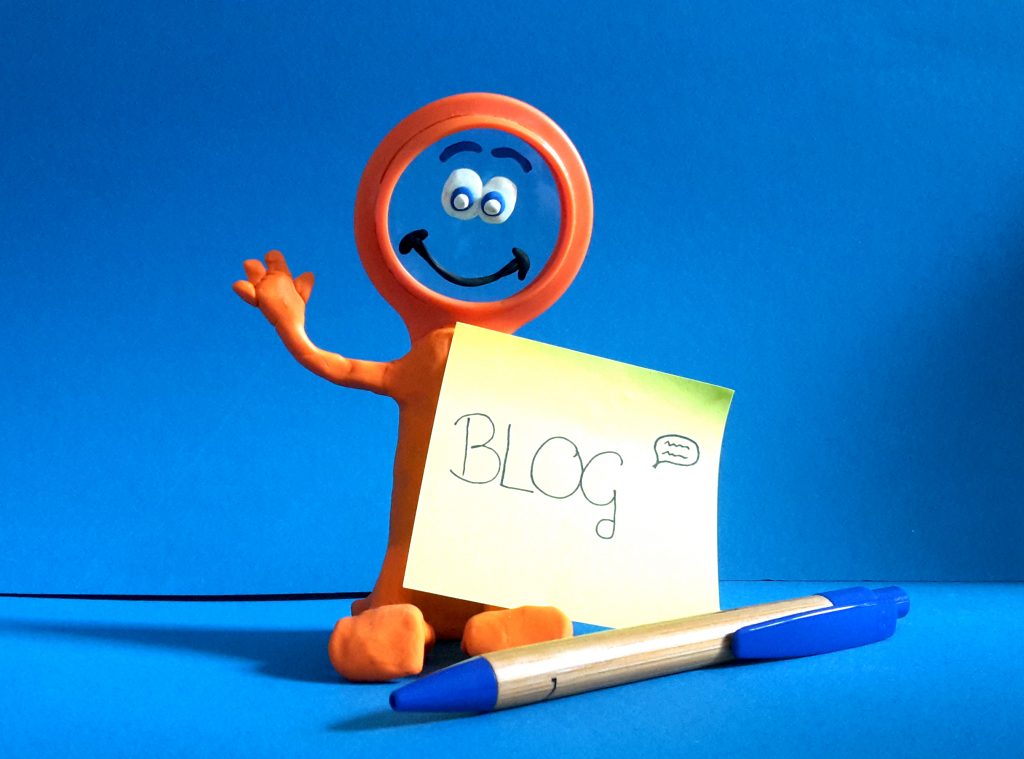 Felix mit Blog-Plakat