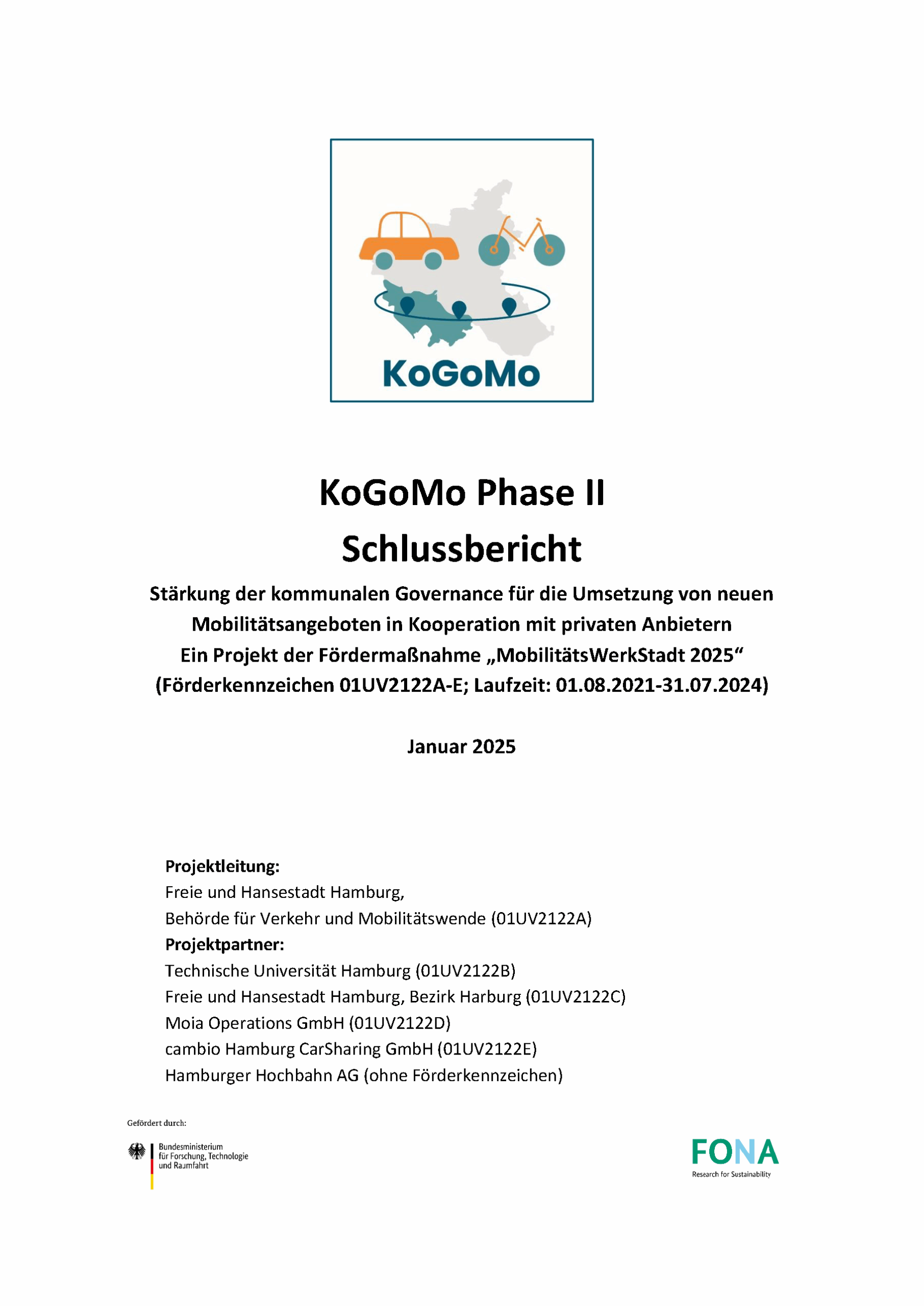 Cover der Publikation: Schlussbericht KoGoMo Phase II